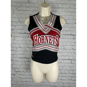 TL Team Leader Black Red Silver White Hornets Cheerleader Cheer Top 32/19